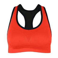 Women's Orange High Impact Workout Yoga Running Sports Bras Racerback N14712
