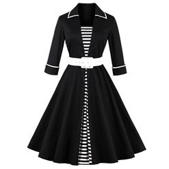 3/4 Length Sleeve, Vintage Dress for Women, Fashion Dresses for Women Cocktail Party, Casual Swing Dress, Collared  Swing Dress, 50s Vintage Dresses, #N14727