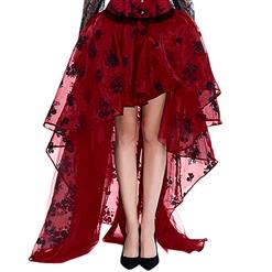 Steampunk Skirt, Satin Skirt for Women, Gothic Cosplay Skirt, Halloween Costume Skirt, Plus Size Skirt, Pirate Costume, Elastic Skirt, #N14919