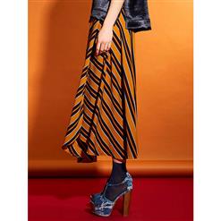 Fashion Women's Stripe Print Tie Up Waist Summer Beach Wrap Skirt N14923