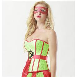 Women's Strapless 8 Plastic Boned Superhero Halloween Costume Overbust Corset N15011