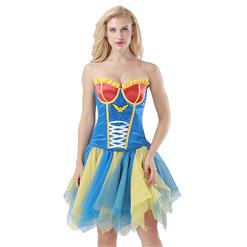 Underwire Cup Plastic Boned Wonderful Woman Corset Tulle Petticoat Set Halloween Costume N15016
