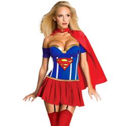 Supergirl Corset Costume, Super Girl Costume, Sexy Adult Superhero Costumes, #N1502