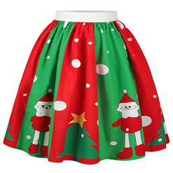 Christmas Skater Skirt, Sexy Skater Skirt for Women, A Line Pleated Skirt, Christmas Holiday Print Skirt, Retro Fashion Skirts, Christmas 3d Digital Print Skater Skirts, #N15066