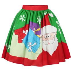 Christmas Skater Skirt, Sexy Skater Skirt for Women, A Line Pleated Skirt, Christmas Holiday Print Skirt, Retro Fashion Skirts, Christmas 3d Digital Print Skater Skirts, #N15067