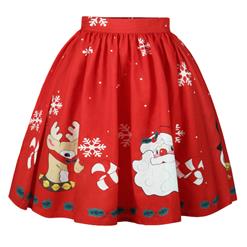 Christmas Skater Skirt, Sexy Skater Skirt for Women, A Line Pleated Skirt, Christmas Holiday Print Skirt, Retro Fashion Skirts, Christmas 3d Digital Print Skater Skirts, #N15072