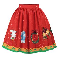 Christmas Skater Skirt, Sexy Skater Skirt for Women, A Line Pleated Skirt, Christmas Holiday Print Skirt, Retro Fashion Skirts, Christmas 3d Digital Print Skater Skirts, #N15074