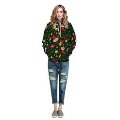 Couples All-match  Christmas Element Printed Long Sleeve Christmas Hoodie N15119