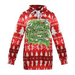 Couples All-match Christmas Element Printed Long Sleeve Christmas Hoodie N15120