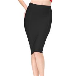 Women's High Waist OL Midi Pencil Bandage Skirt with Back Zipper N15146