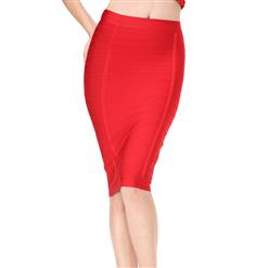 Women's High Waist OL Midi Pencil Bandage Skirt with Back Zipper N15149
