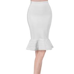 Women's Sexy OL Style Elastic Fishtail Bandage Bodycon Party Midi Skirt N15159