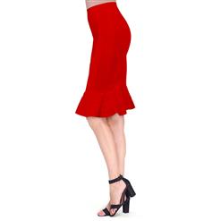 Women's Sexy OL Style Elastic Fishtail Bandage Bodycon Party Midi Skirt N15164