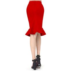 Women's Sexy OL Style Elastic Fishtail Bandage Bodycon Party Midi Skirt N15164