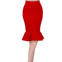 Women's Pencil Skirt, High Waist Skirt, Sexy Fishtail Skirt, Casual Wearing Skirt, Office Skirt For Women, Midi Mermaid Pencil Skirt, OL Skirts, Stretchy Pencil Bandage Skirt,#N15164