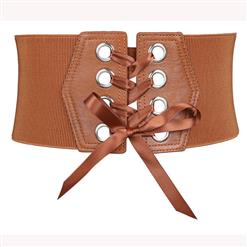 Fashion Leather Lace-up Elastic Wide Waist Corset Belt N15201