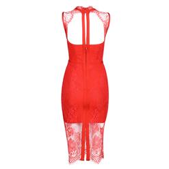 Women's Sexy Sleeveless Lace Strappy Backless Slit Bodycon Bandage Party Dress N15240