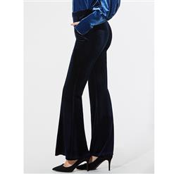 Women's Fashion Slim Full Length Velvet Bellbottoms N15294
