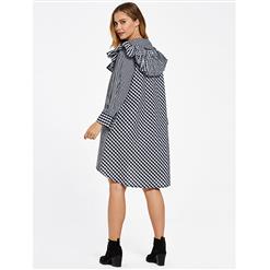 Women's Casual Long Sleeve Color Block Plaid Falbala Patchwork Dress N15308