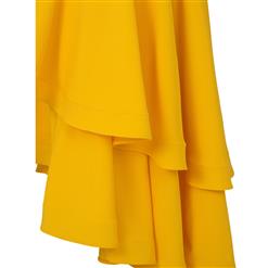 Women's Elegant One Shoulder Asymmetric Falbala Maxi Party Dress N15333