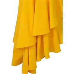 Women's Elegant One Shoulder Asymmetric Falbala Maxi Party Dress N15333