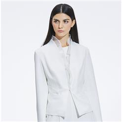 Long Sleeve Blazer, Work Office Blazer, Fashion Blazer for Women, White OL Blazer, Womens Casual Short Blazer, #N15342
