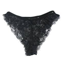 Charming Black Triangle Bust Spaghetti Strap Floral Lace Babydoll Nightwear Lingerie N15406