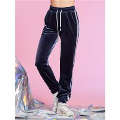 Women's Casual Sport Style High-Waist Elastics Full Length Pants N15429
