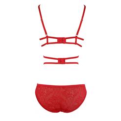 Sexy Red Floral Lace Strappy One Piece Night Wear Lingerie N15578