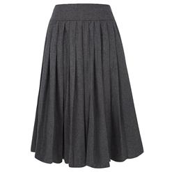 Fashion Gray Women's High-Waist A-line Pleated Skirt N15599