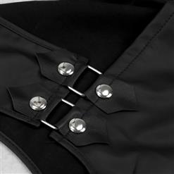 Mens Black Sleeveless Faux Leather Undershirt Vest N15663