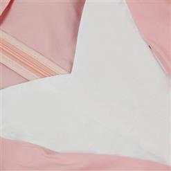 Women's Pink 1950s Vintage Sleeveless Sweetheart Neckline Plus Size Patchwork Swing Dress N15738