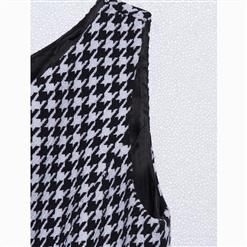 Women's Fashion Two Pieces Long Sleeve Houndstooth Print Dress Suit N15807