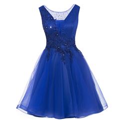 Sexy Homecoming Mini Dresses, Short Homecoming Dress Blue, Tulle Party Dresses, Blue Evening Dress, Hot Sale Tulle Homecoming Dresses, Cocktail Mini Tulle Dresses, #N15843