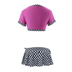Sexy Short Sleeve Halter Bra Top and Mini Skirt Speed Racer Cosplay Lingerie Set N16003