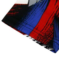 Casual Long Sleeve Round Neck High Waist Printed Bodycon Midi Dress N16402