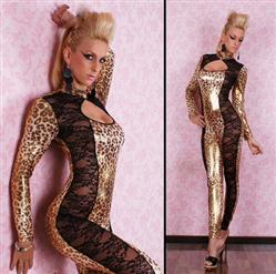Leopard jumpsuit, lace & Leopard jumpsuit, Animal Costumes, #N1652