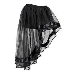 Sexy Gothic Black Multi-layer High-low Organza Tutu Skirt N16543
