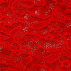 Sexy Red Halter Deep V Floral Lace Bodysuit Teddy Lingerie N16572