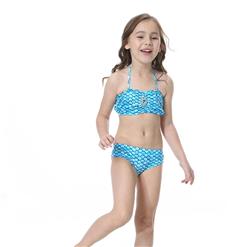 3PCS Sky Blue Mermaid Tail Swimsuit Sea-Maid Princess Bikini Swimming Set N16715