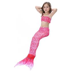 3PCS Peach Mermaid Tail Swimsuit Sea-Maid Princess Bikini Swimming Set N16747