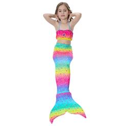 3PCS Colorful Mermaid Tail Swimsuit Sea-Maid Princess Bikini Swimming Set N16748