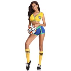 Sexy Brazil Fantasy Soccer Player Cosplay Costume Set N16842