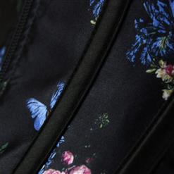 Fashion Halter Floral Print Zipper Shapewear Overbust Corset N17019