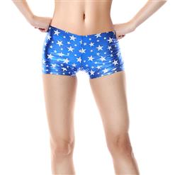Sexy Blue/White Stars Printed Tight Casual Shorts N17020