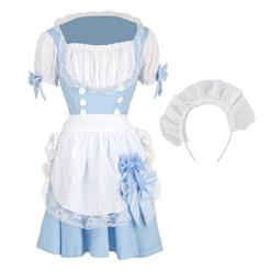 3Pcs Lovely Lolita Adult Maid Fancy Dress Cosplay Costume with Apron N17039