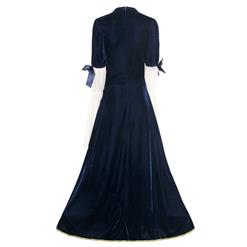 Dark-Blue Maiden Faire Medieval Ladies Cosplay Costumes N17077