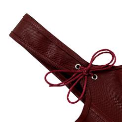 Fashion Wine Red Punk Faux Leather Lace-up Zipper Vest Corset N17085