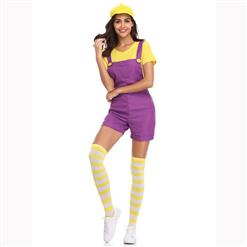 Lovely Mario Halloween Costume, Adult Plumber Suspender Trousers, Adult Plumber Cosplay Costume, Classical Plumber Overalls Costume, Adult Mario Plumber Costume, #N17159
