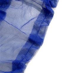 Sexy Blue Spaghetti Strap Ruffled See-through Mesh Babydoll Nightwear Lingerie N17625